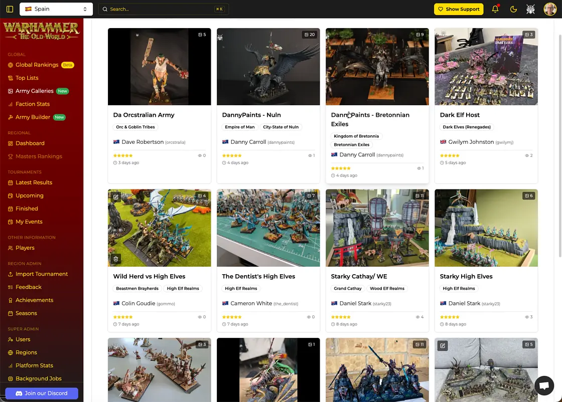 Army Gallery browse view