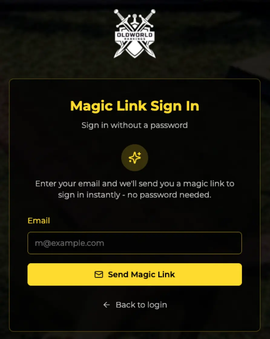 Screenshot of the magic link email experience
